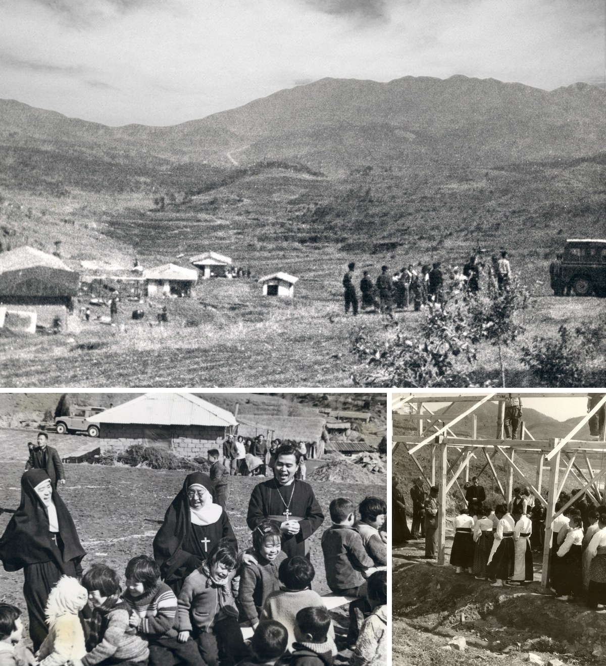 1960년대 한센인 정착촌: 가옥과 주민, 수도자와 아이들, 건물 기공
